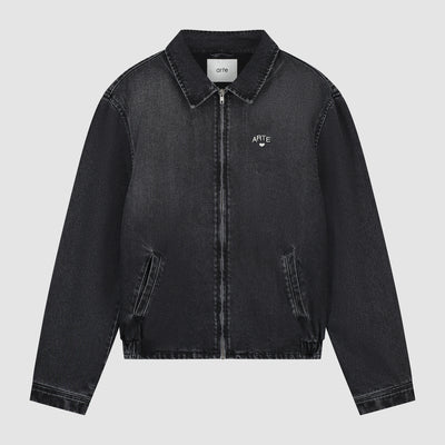 Washed Denim Classic Jacket - Black