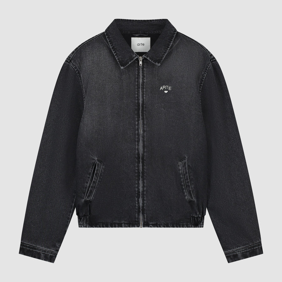 Washed Denim Classic Jacket - Black