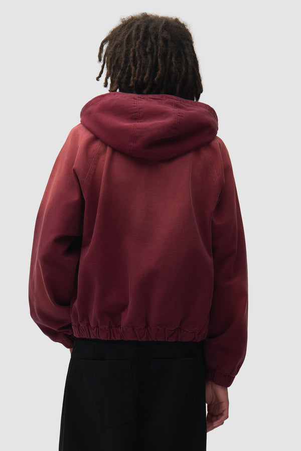 Sunfade Canvas Hooded Jacket - Red