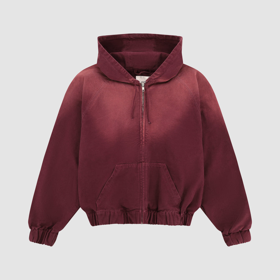 Sunfade Canvas Hooded Jacket - Red
