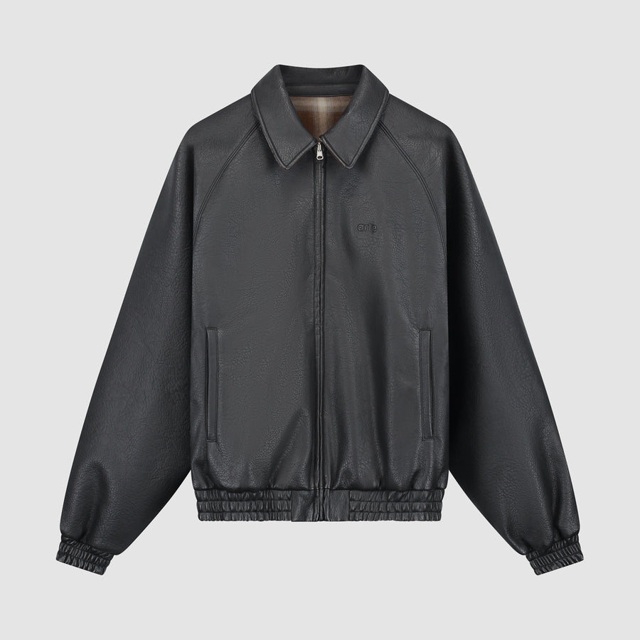Reversible Leather Uniform Jacket - Black