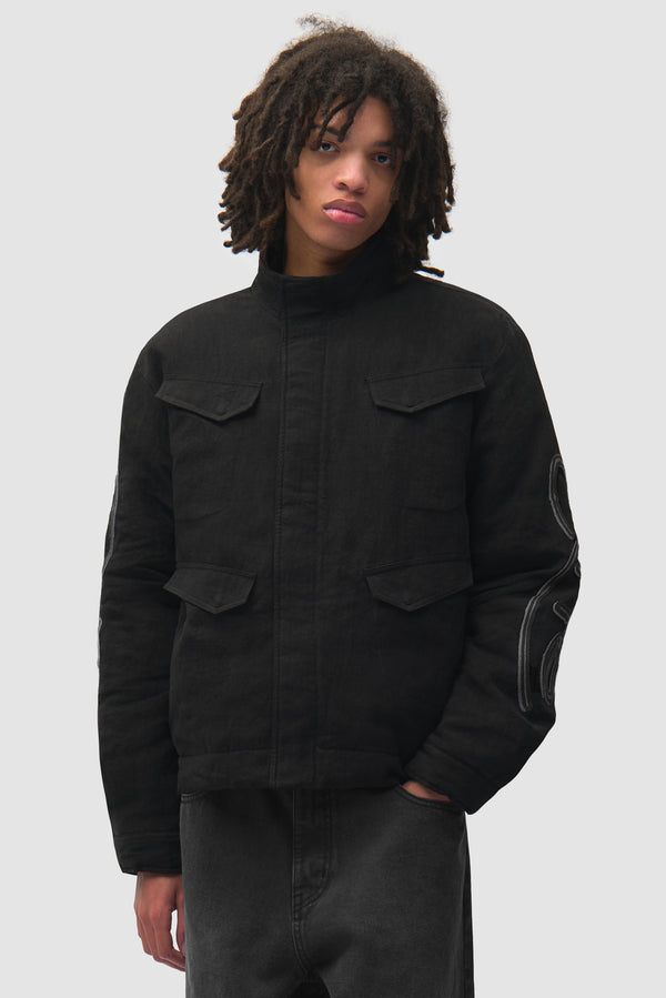 Swirl Utility Jacket - Black