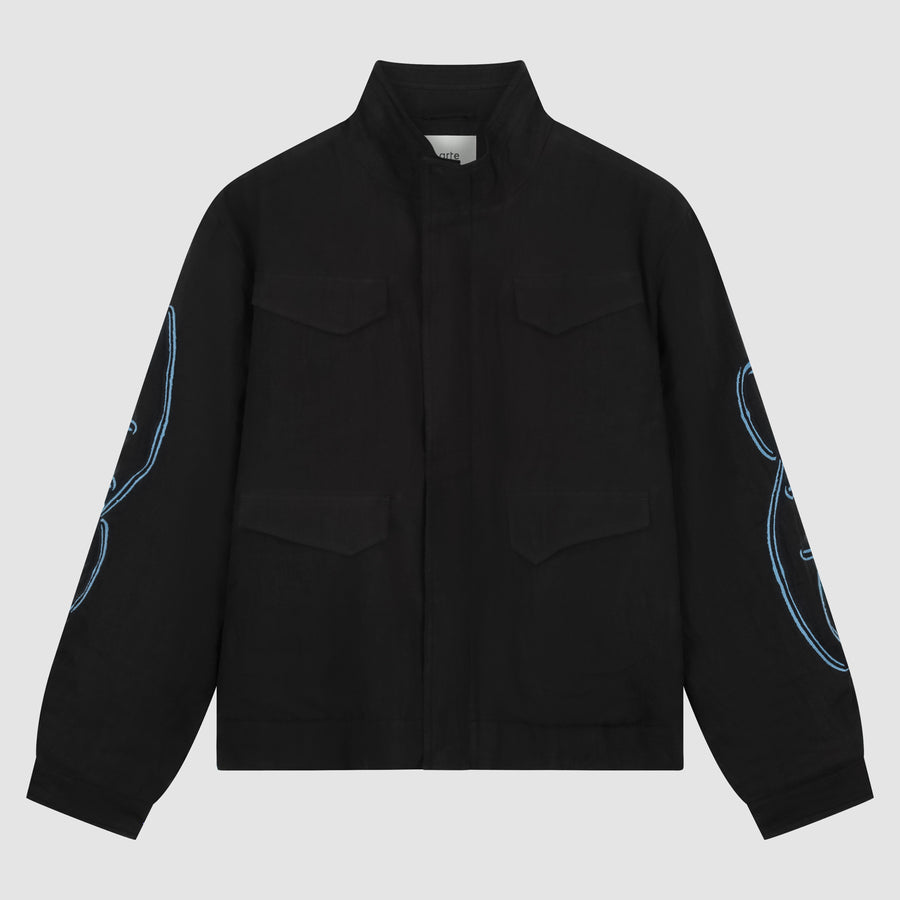 Swirl Utility Jacket - Black