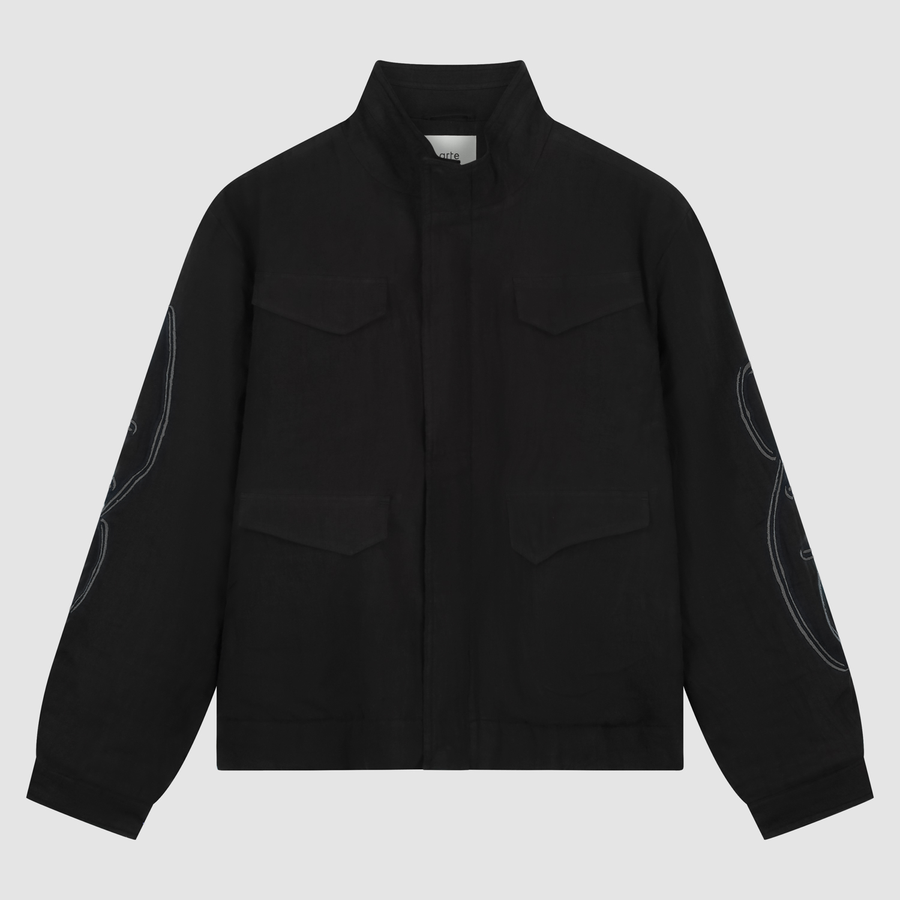 Swirl Utility Jacket - Black