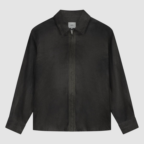 Dusty Linen Zip Shirt