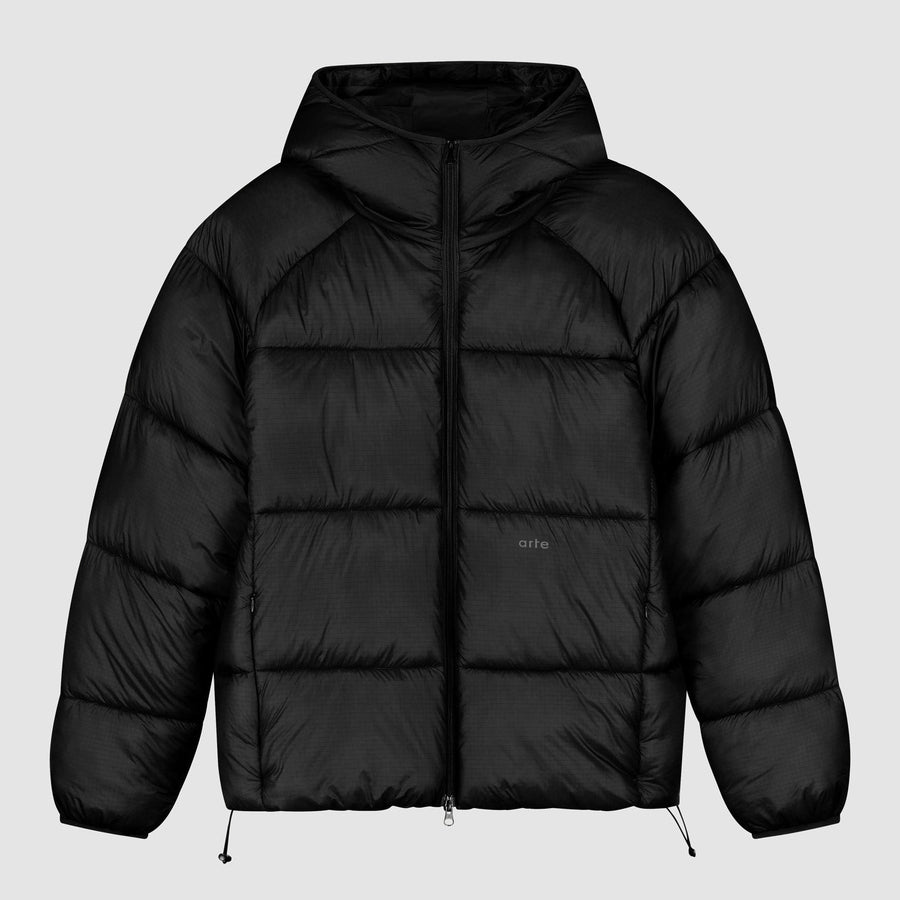 Ripstop Hooded Puffer - Black