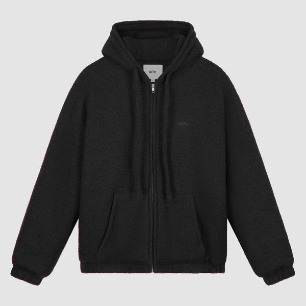 Boiled Wool Hooded Jacket