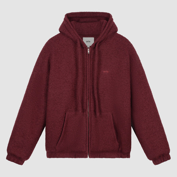 Boiled Wool Hooded Jacket
