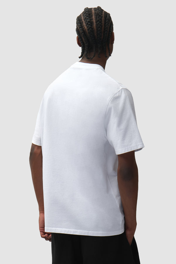 Cor T-shirt in White worn by a model, half-body back view