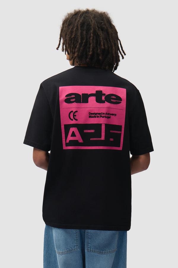 Pink Serial T-shirt - Black