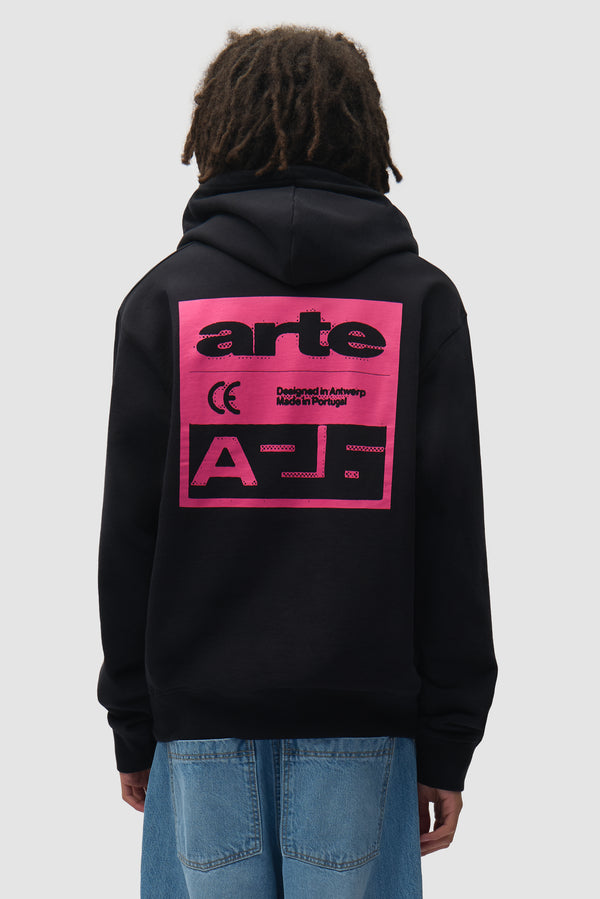 Pink Serial Hoodie - Black