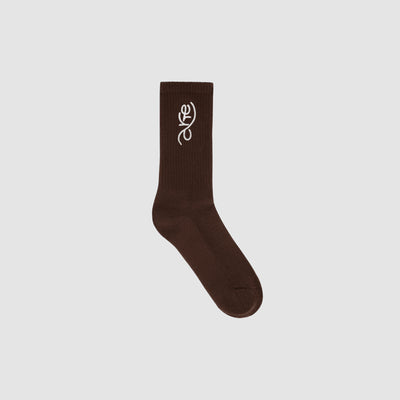 Swirl Uniform Socks - Brown