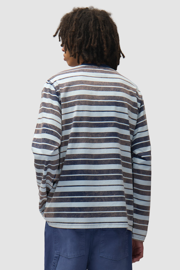 Sunfade Striped Longsleeve - Navy/Light Blue