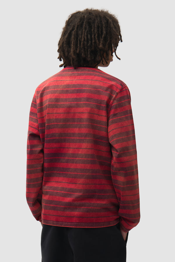 Sunfade Striped Longsleeve - Red/Bordeaux