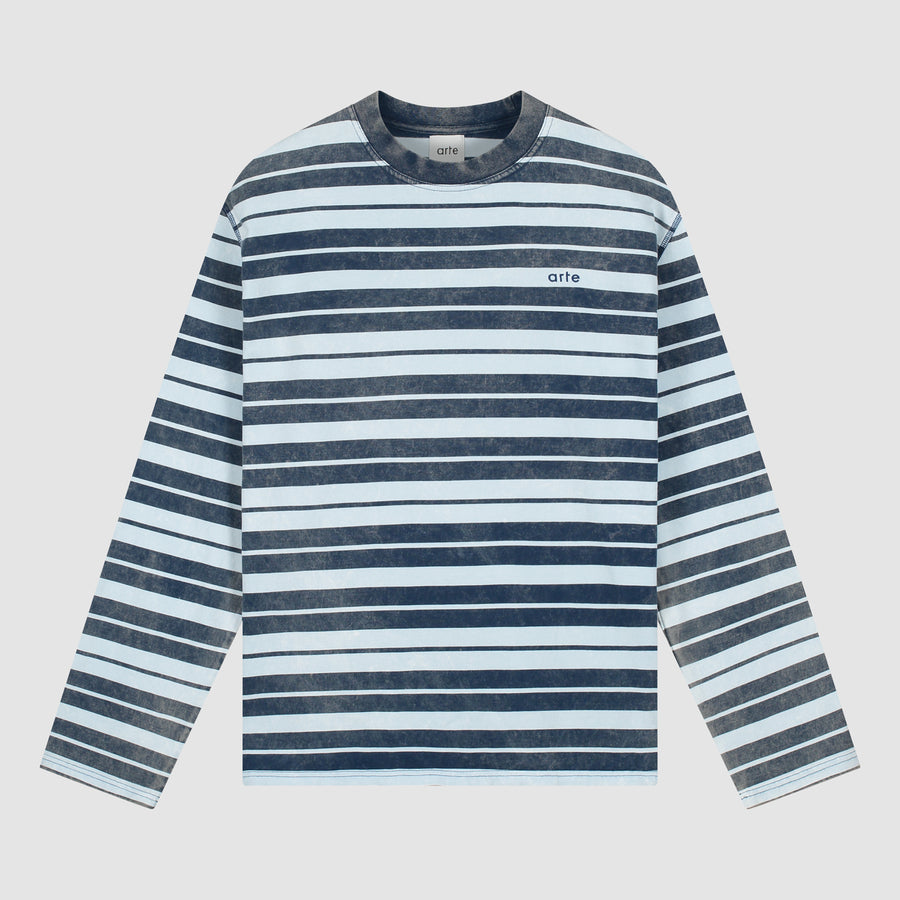Sunfade Striped Longsleeve - Navy/Light Blue