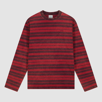 Sunfade Striped Longsleeve - Red/Bordeaux