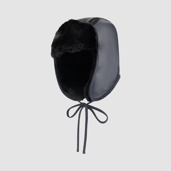 Shearling Leather Aviator Cap