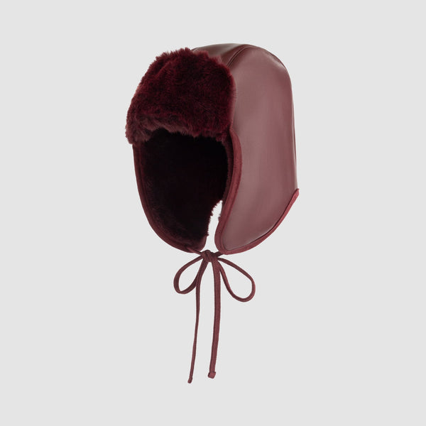 Shearling Leather Aviator Cap