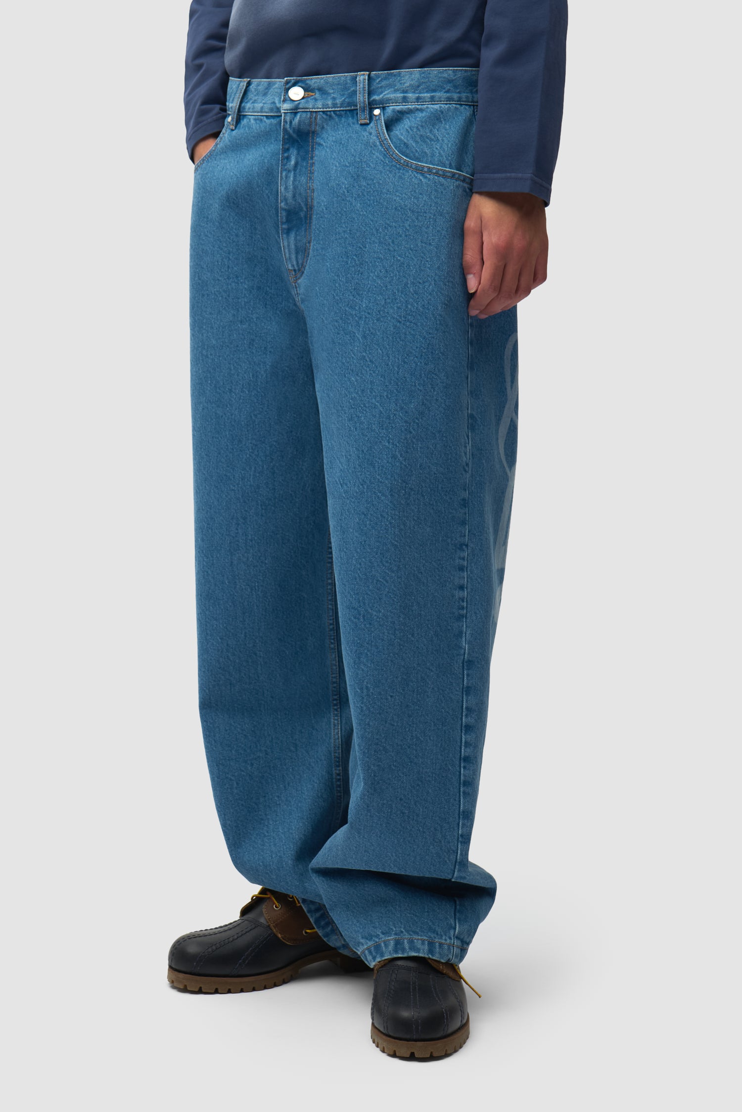 Stencil Uniform Denim Pants - Denim Bleach – Arte Antwerp