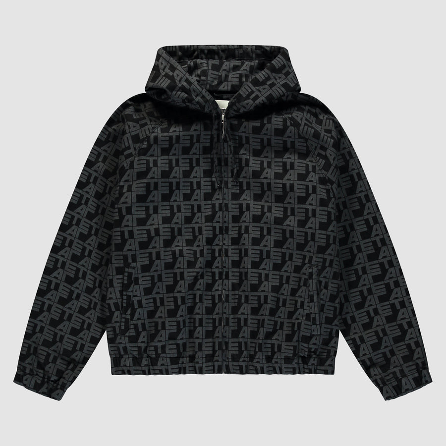 Allover Square Denim Jacket - Black Denim