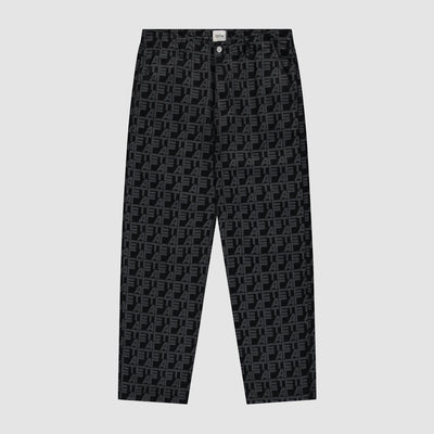 Allover Square Pants - Black Denim