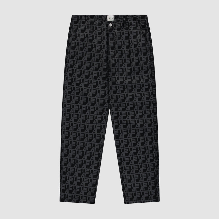 Allover Square Pants - Black Denim