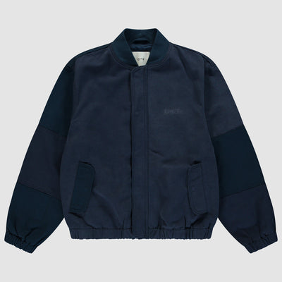 Canvas Panel Bomber Jacket - Navy