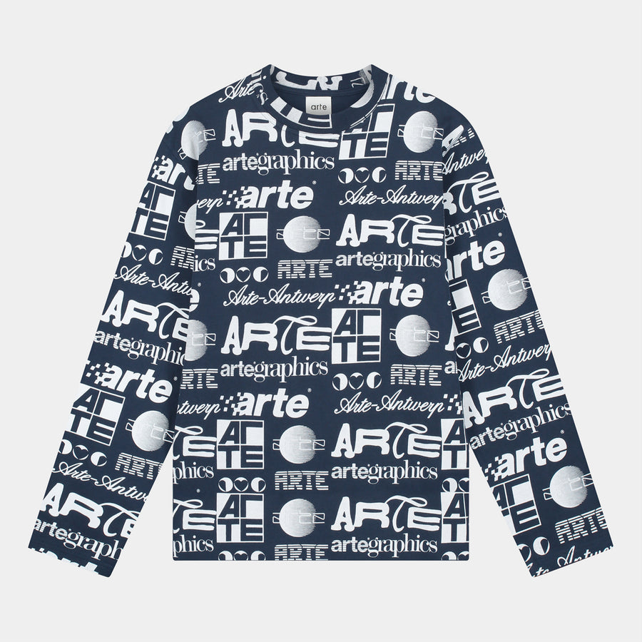 Polygraphic Longsleeve - Navy/White