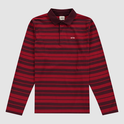 Striped Polo - Red/Bordeaux