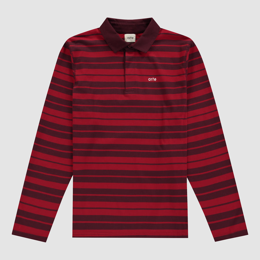 Striped Polo - Red/Bordeaux