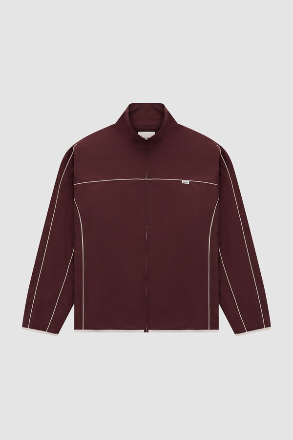 Jordan SS24 Jacket in Bordeaux/Cream, front view