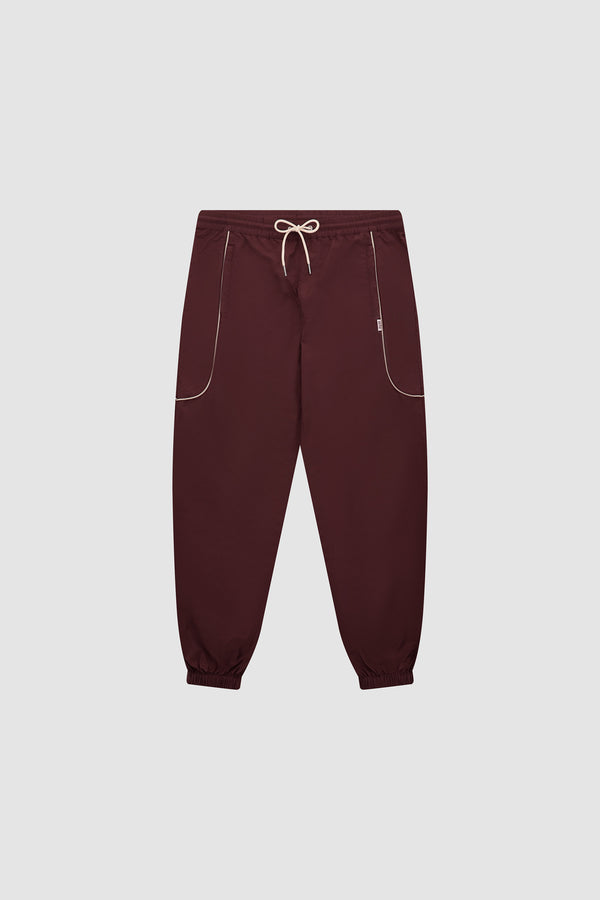 Jordan SS24 Pants in Bordeaux/Cream, front view
