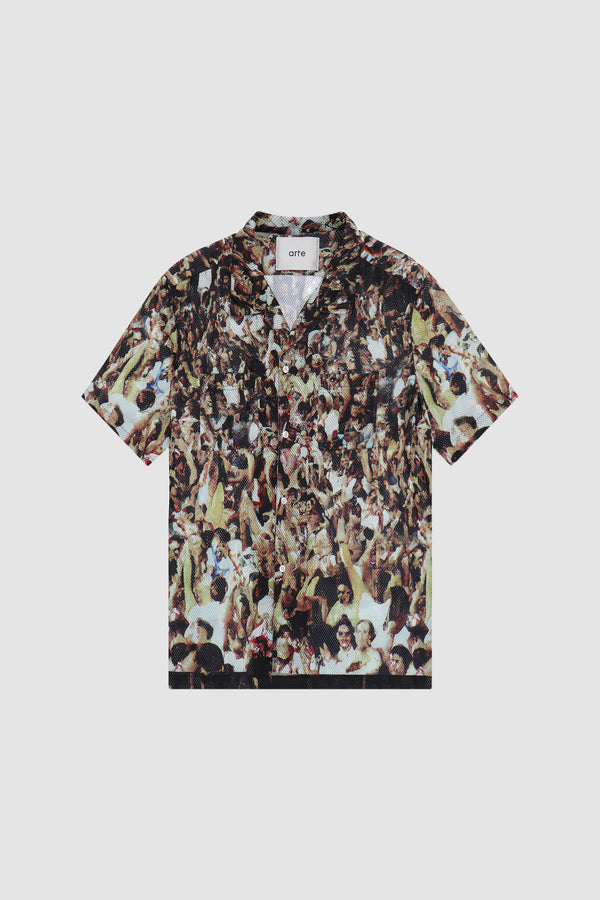 Scottie Mesh Shirt in Allover Print, front view