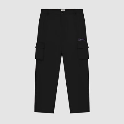 Pantalon en coton à poches 3D - Noir