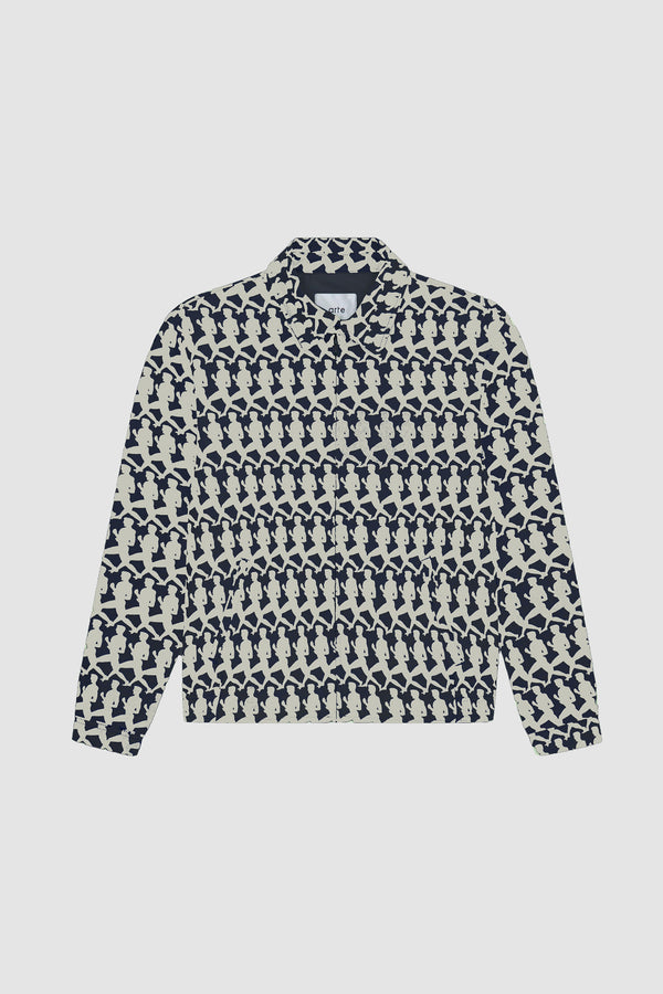 Jones Allover Jacket in Navy/Cream, front view