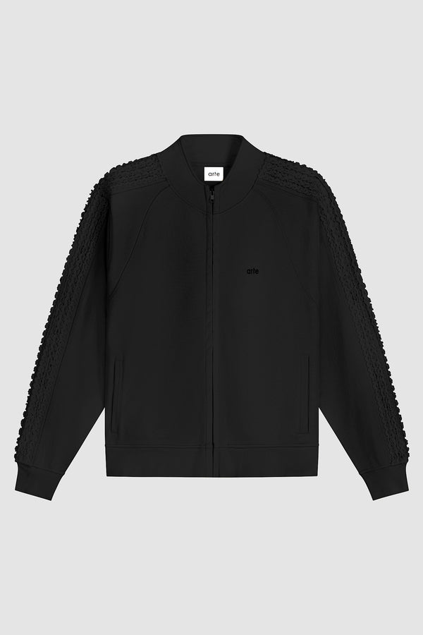 Flower Tape Jacket in Black, front view