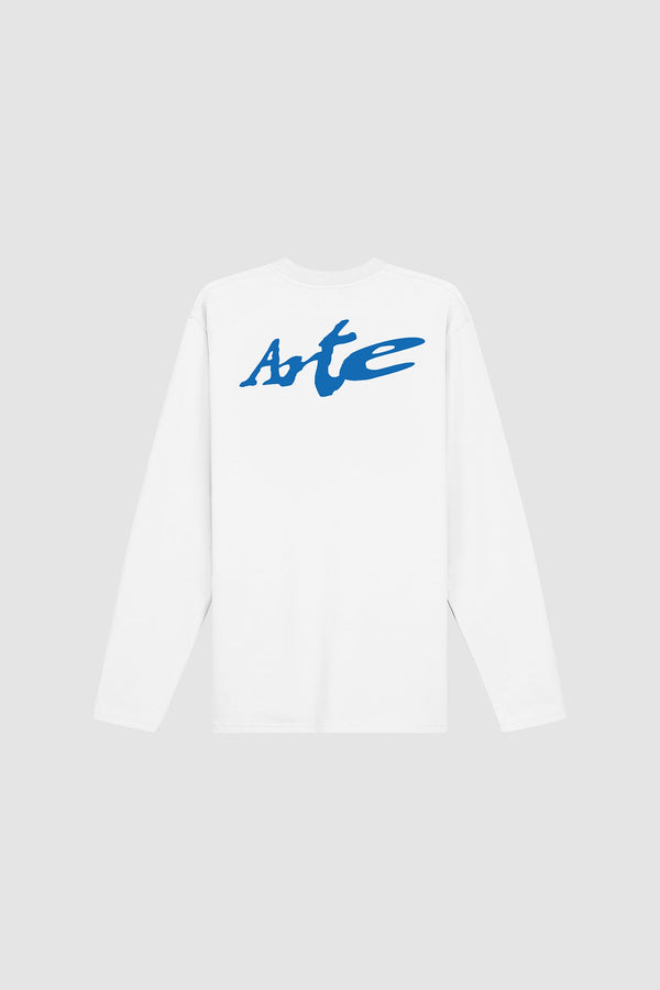 Warp Logo Longsleeve in White, Front view