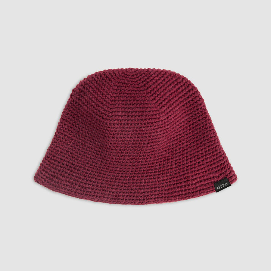 Crochet Knit Buckethat - Bordeaux