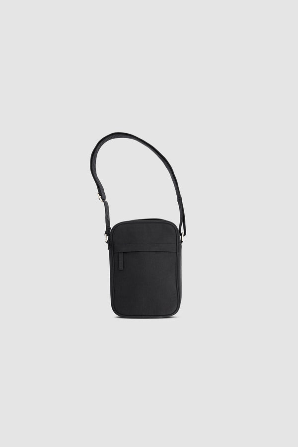 Nylon Essentials Bag in Black, Front view