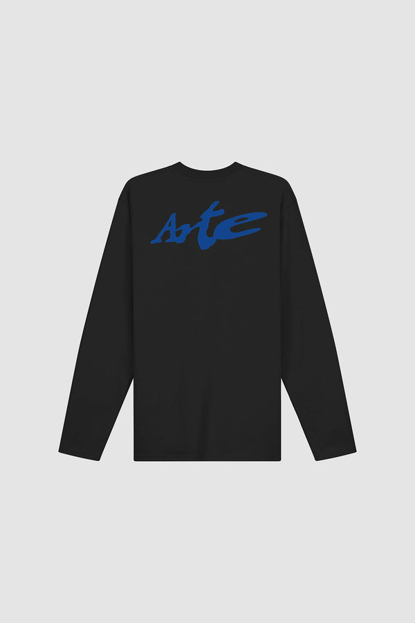 Warp Logo Longsleeve in Black, Front view