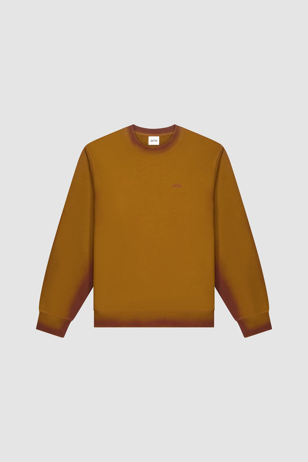 Sunfade Crewneck in Brown, Front view