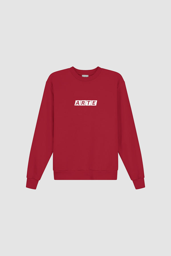 Module / Boxed / Cube Crewneck in Red, Front view