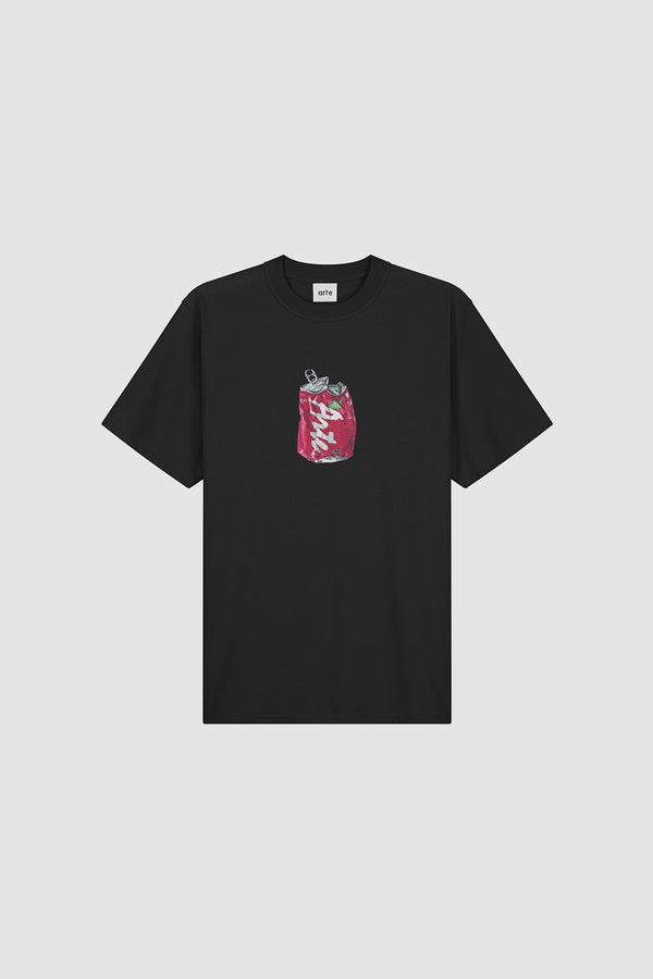 Disposable T-shirt in Black, Front view