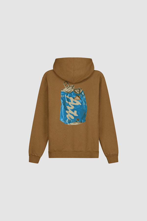 Disposable Hoodie in Brown, Front view