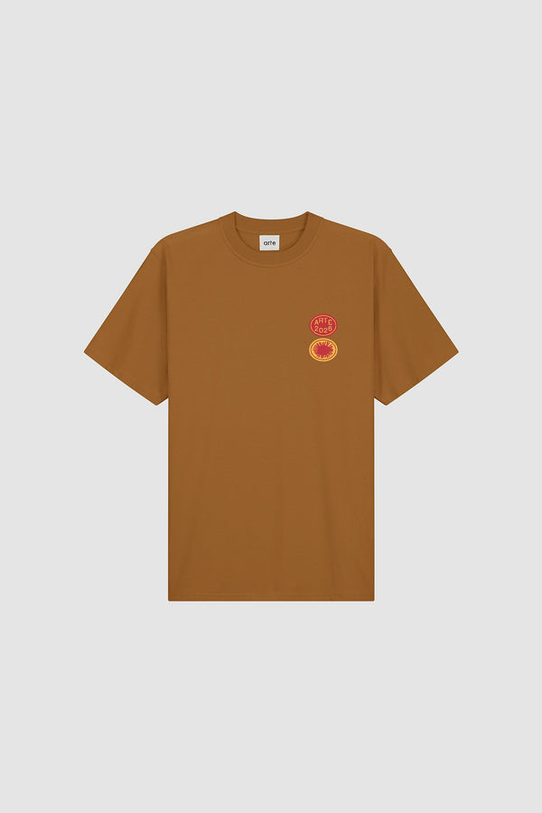 Sun Stamp T-shirt in Brown, Front view