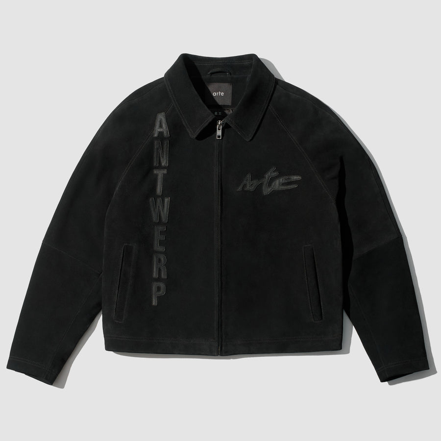 Veste à empiècements en cuir - Noir