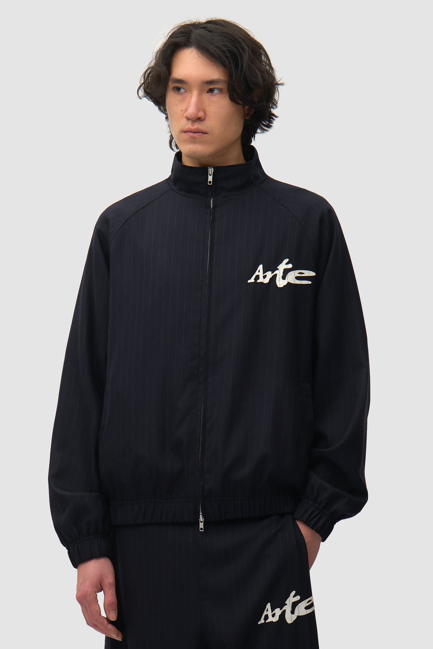 Veste de survêtement à fines rayures - Noir