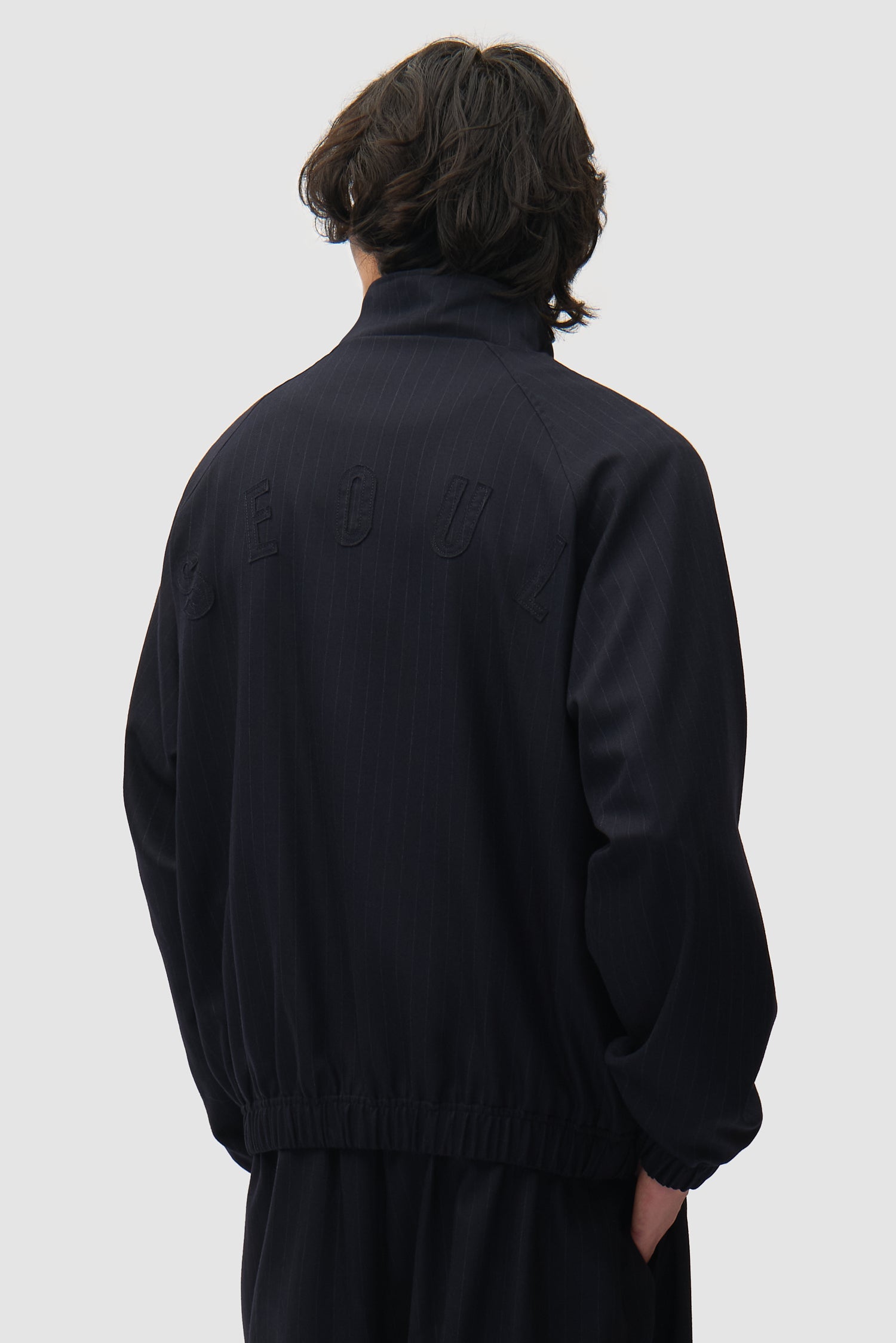 Veste de survêtement à fines rayures - Noir