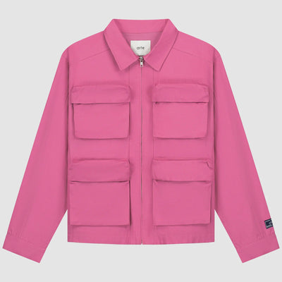 Veste en coton à poches 3D - Rose