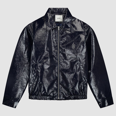 Veste en PU vernie - Marine